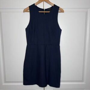 J.Crew Navy Sleeveless Textured A-Line Dress‎ Size 6 – Exposed Zipper, Cotton